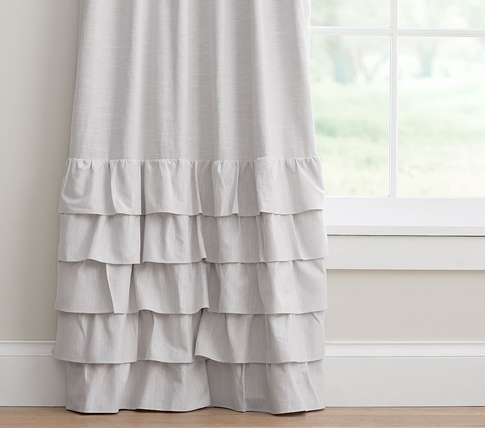 Evelyn Linen Blend Ruffle Bottom Blackout Panel